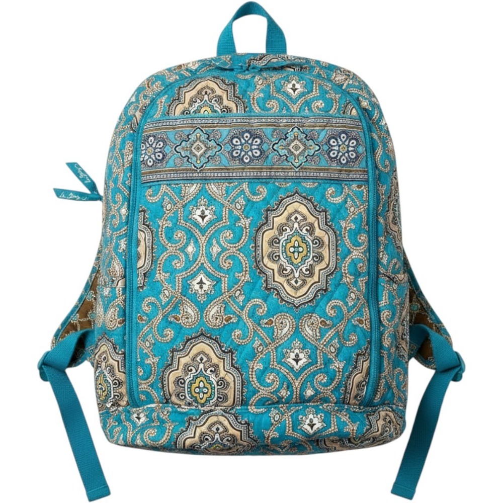 Vera Bradley Quilted Cotton Backpack & Matching Wristlet Blue Turquoise Paisley